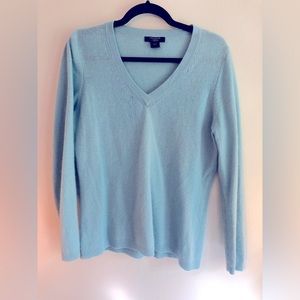 Ann Taylor Blue Cashmere Sweater Large